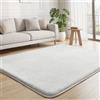 Vicloon Moderno Tappeto Salotto 150 x 180 cm, Tappeto per Soggiorno, Tappeto Antiscivolo Ispessito, Tappeto Grigio Soffice per Camera da Letto, Tappeto Morbido e Spesso per Comodino, Grigio