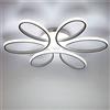 BEHWU LED 85W Plafoniera Creativo Forma di fiore Lampada da soffitto Acrilico Paralume in alluminio Moderno Elegante Bianco opaco Soggiorno camera da letto Lampada a soffitto L59cm*H11cm, luce bianca 6000K