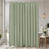 EurCross Tenda da doccia 220 lunghezza, impermeabile, in tessuto, per bagno, verde, anti-muffa, lavabile, 180 x 220 cm, con 12 anelli