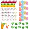 ZILZUFA 70 Pezzi Ombrelli da Cocktail 3D Fenicottero Ananas Fireworks Palma Decorazioni Cocktail Party per Bevande Matrimonio Festa Estiva Compleanno Decorazione