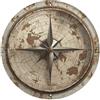 Rsliokal Bussola, Navigation Targa rotonda in metallo retrò, decorazione da parete vintage per casa, bar, caffetteria, poster in metallo 20,3 x 20,3 cm