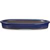CERTRE - Vaso Bonsai Ovale in Gres, Modello Pisa, Made in Italy, Colore Blu Elettrico (Smaltato) | Misure esterne 23,5x15x3,2 cm (Prodotto SEMIARTIGIANALE, ci possono essere VARIAZIONI di Colore)