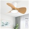 Ateroll Ventilatore da Soffitto con Luce, Ø61cm, Dimmerabile 3CCT (3000K-4000K-5000K), 1500LM Con Telecomando, 6 Velocità, Timer, Adatto per Soggiorno, Cucina, Camera da Letto (Legno Naturale)