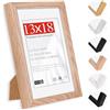 HIMEETIME® 1x Cornice Foto in Legno Quercia 13x18cm,Passepartout 10X15cm,Cornice per foto 13x18 medie con vetro artificiale infrangibile - Montaggio a parete o esposizione da tavolo