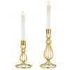 Sziqiqi Portacandele Candeliere in Metallo Geometrico, Moderno Candelabro per Candele Lunghe Moderni Porta Candele Conici Decorativo Centrotavola per Natale Nozze Matrimoni Feste Eventi, Oro