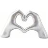Moaobooh Scultura a forma di cuore a mano, statua moderna con gesto romantico, statua decorativa per soggiorno, ufficio e camera per matrimoni creativi (argento)