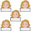 2DOBOARD Nome Magnete Donna - Scrivibile e Facile Da Pulire - 5 Pezzi - 5,5 x 5 cm