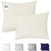 Ôhm Federe 40x40 cm Set da 2 100% Cotone Jersey Beige | Adatte a cuscini standard, guanciali e cuscini decorativi; delicate sulla pelle sensibile e pronte da regalare in set da 2.