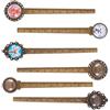 SUNNYCLUE 12 pz 3 Stili Righello segnalibro Ciondolo Vassoio Rotondo segnalibro cabochon impostazione vuote con cabochon in Vetro Trasparente bombato per Fai da Te in Lega, Colore Bronzo Anticato