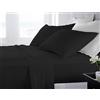 BANZAII TEXTILE INNOVATOR ONLINE Banzaii Completo Lenzuola Matrimoniale Maxi 100% Puro Cotone Alta qualità Made in Italy (per materassi 180 cm, altezza fino a 30 cm) Nero