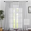 PONY DANCE Tende Semitrasparenti Soggiorno Moderne con Effetto Lino Tende Camera da Letto Moderne con Fettuccia Curtains Salotto 2 Pezzi L 140 x A 245 CM, Grigio Chiaro