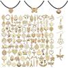 VYZUTR 100 Pezzi Ciondoli Misti Bigiotteria Charms Antico Oro Ciondoli Antico Ciondolo in Argento Charms per Orecchini Bracciale Collane Ornamenti Artigianali