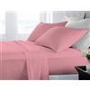 BANZAII TEXTILE INNOVATOR ONLINE Banzaii Completo Lenzuola Matrimoniale Maxi 100% Puro Cotone Alta qualità Made in Italy (per materassi 180 cm, altezza fino a 30 cm) Rosa