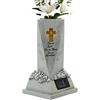 Generisch Vaso da fiori solare a LED per tomba, vaso decorativo con lampada solare per cimitero, giardino, e cortile