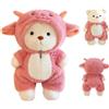 QingWing Orso Peluche, 30 cm Orsacchiotto di Peluche con Rosa Costume da Agnellino, Orsacchiotto Morbido e Carino, Giocattoli Decorativi per la Camera Letto, per Natale, San Valentino, Compleanni