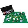 COSTWAY Chips Poker Set da Poker di 500 Chips, Inclusi 2 Mazzi di Carte da Poker 5 Dadi 1 Pulsante Dealer Valigetta in Alluminio (Nero)