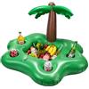 dellyy Portabevande Piscina, 2-in-1 Portabibite Gonfiabile, Vassoio Galleggiante, Palma Gonfiabile, Supporto per Bevande Gonfiabili, Portabicchieri Piscina per Festa Estive in Spiaggia