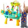 Bizhubmat Tavolo Acquatico Per Bambini Esterno - Set Tavolo Giochi Con Sabbia E Acqua, Giocattolo 4 In 1 Con Acquas Corrente E Pompa, Gioco Di Pesca E Scivolo Per Bambini E Bambine Dais 4 Agli 8 Anni
