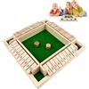 Ravytha Giochi da Tavolo in Legno, 2-4 Giocatori Gioco Dadi, Gioca a un Gioco da Tavolo in Legno con 2 Dadi, Dadi di Legno, Classico Gioco da Tavolo per Attività All'Aperto, Bambini Festa(Verde)
