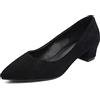 Lroey Reoly Scarpe Tacco Medio Donna, Décolleté Appuntito Semplici Tacco a Blocco Solid Scarpe Senza Chiusura 135 Nero Numero 49 EU