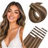 Rich Choices Extension Capelli Veri Biadesivo Extension Umani Lisci Remy Human Hair Tape in Extension Biadesive Capelli Veri 30cm 10pz #4/27 Marrone Cioccolato Misto Biondo miele
