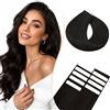 Rich Choices Extension Capelli Veri Biadesivo Extension Umani Lisci Remy Human Hair Tape in Extension Biadesive Capelli Veri 30cm 10pz #1B Nero Naturale