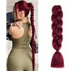 jooceebaby Rosso Bordeaux Extension Per Treccine Africane 24 Treccia Capelli Extension Ombre Jumbo Treccia Extension Capelli Fibra Sintetica Treccia Di Scatola Crochet Twist Intrecciare