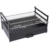 Sauvic Cassetto Barbecue 60x40x29 cm con griglia Inossidabile, Nero