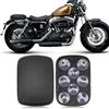 BREDUXSER Socius Situpad per moto in pelle con 8 ventose in pelle posteriore Socius Cuscino per seduta compatibile con Harley Bobber Sportster Softail Touring XL 883 1200 Cruiser Custom