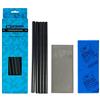 XCMAN Alpine Freeride Snowboard Ski Base Ptex Kit di riparazione: 5 ptex, raschietto in metallo, spugna abrasiva, Levigatura raschiatrice Ptex nera, 8 mm