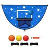 Whnbuij Anello da basket per trampolino - Set di cerchio di rimbalzo per bambini, kit da basket interattivo da trampolino da 98 x 50 cm (4 mini palline da basket e 1 pompa ad aria), per esercizi in