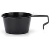 QuivyLivy Tazza Sierra da campeggio in acciaio inox antiaderente con manico, leggera ciotola da escursionismo, pentole dosatrici per esterni per cucinare Bushcraft e (200 nero)