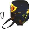 CNTDBU Custodia per pagaia in neoprene con tasca a rete, moschettone per borsa da palestra con rose gialle e notte stellata