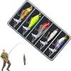 Generic Esche da pesca | 5 pezzi di attrezzatura con wobbler per | Design realistico per acqua con colori vivaci ed esche artificiali