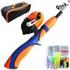 Xweptuy Attrezzatura da pesca per bambini, canna da pesca telescopica e mulinello da 4 pezzi combinati con scatola per attrezzatura e borsa portatile, kit per principianti per giovani, leggero facile