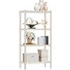 M MZG Scaffalatura Metallica a 4 Ripiani, Capacità di Carico 454 kg, Ripiani Regolabili, per Garage, Ripostiglio, Lavanderia e Cucina,Studio,Beige, 30 x 60 x 120,6 cm