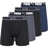 PUMA Confezione da 4 boxer elasticizzati da uomo, Blu/Nero/Grigio, XL