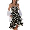 CUPSHE Abito estivo da donna floreale con spalline sottili e scollo quadrato, senza maniche, linea svasata, abito longuette da spiaggia e vacanze casual