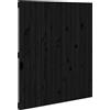 vidaXL Testiera da parete nera 95,5x3x110 cm Legno massello di pino