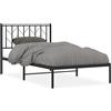 vidaXL Struttura letto con testiera in metallo nero 100x200 cm