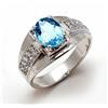 Artik Jewels Anello In Argento Sterling 925 Con Gemma Di Topazio Blu Naturale Per Uomo AJ354