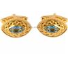 Artik Jewels Naturale Topazio Blu Gemma Con Placcato Oro 925 Argento Sterling Gemelli #2025