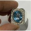 Handmade Anello In Argento Sterling 925 Con Gemma Di Topazio Blu Naturale Per Uomo AJ478