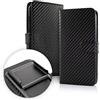 generale Custodia (Universale) Compatibile per Huawei Y32 Y3 II 2 Y3II LUA-L21 LUA-L22 LUA-L23 Cover Libro Gancio Interno Protezione Antiurto Chiusura Portafoglio vano Porta Carte (Nero)