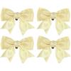 PATIKIL Donne Fiocco Clip Per Scarpe 4 Pezzi Satin Elegante Fiocco Staccabile Clip Per Scarpe Carino Decorazione Fibbia Per Decorazione Matrimonio Festa Giallo Chiaro