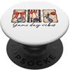Field Designs Vintage Baseball Game Day Fan Sport Design PopSockets PopGrip Adesivo