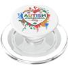 Victory Thru Vision Colorful Autism Awareness Day Supportive a forma di cuore PopSockets PopGrip per MagSafe
