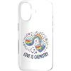 Vibrant Science Wear Custodia per iPhone 17 Love Is Chemistry - Fiaschetta a forma di cuore con arcobaleno