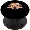 Labrador Retriever Puppy Lover PS Ritratto del cane del viso del primo piano del cucciolo di Labrador Retriever del bambino PopSockets PopGrip Adesivo