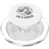 Vibrant Science Wear Love Is Chemistry - Fiaschetta a forma di cuore con arcobaleno PopSockets PopGrip per MagSafe